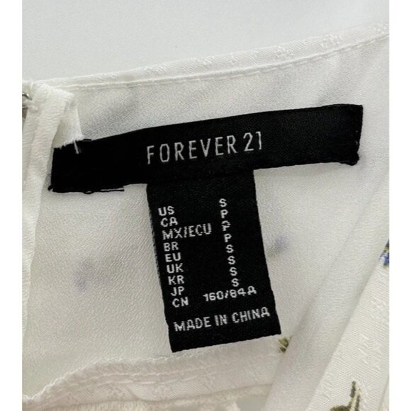 Forever 21 Tiered Floral Print Strappy Sleeve Mini Dress Size Sm Boho Prairie - Picture 6 of 12